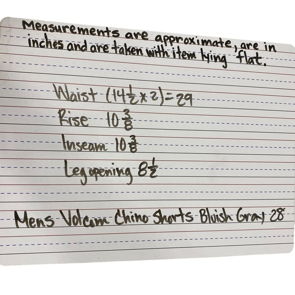 VOLCOM Mens Chino Shorts True To This Size 28 Gray Pockets Cotton Blend - Picture 7 of 7